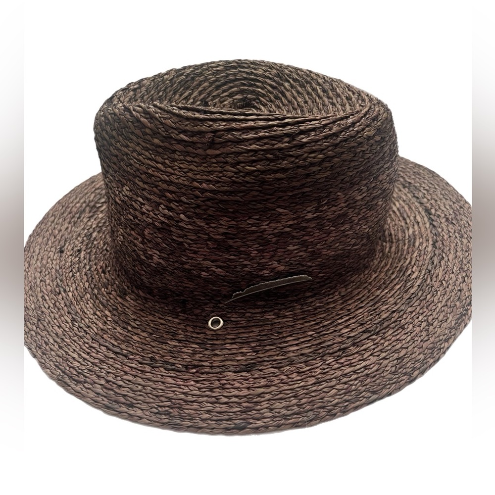 BRAXTON 100% Raffia straw VintagevHat Brown